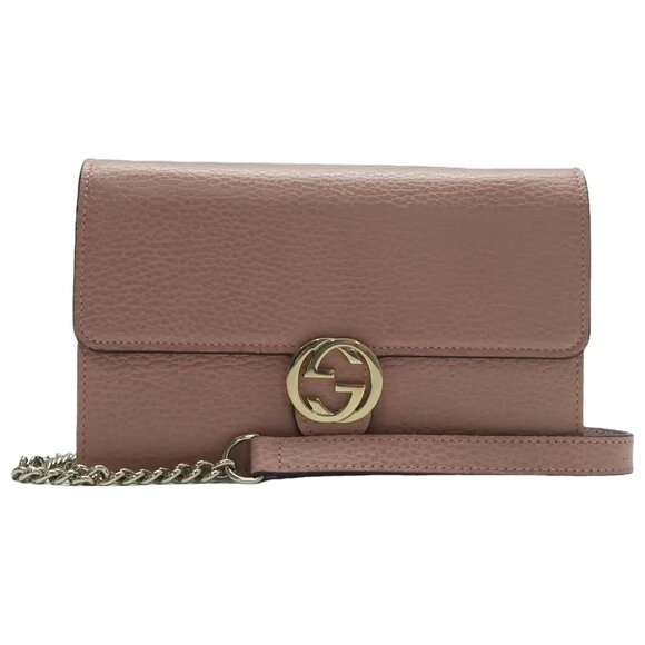 Gucci Handbags - GUCCI Interlocking Pink Leather Shoulder Bag 643-040825
